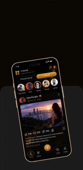 Social feed screen in the VaultMint app on iPhone