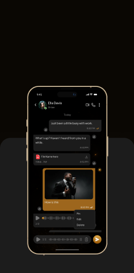 Messaging screen in the VaultMint app on iPhone