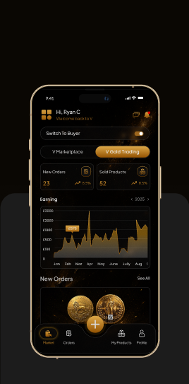 Marketplace home screen in the VaultMint app on iPhone