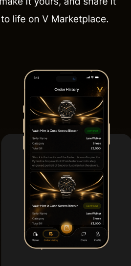 Portfolio screen in the VaultMint app on iPhone